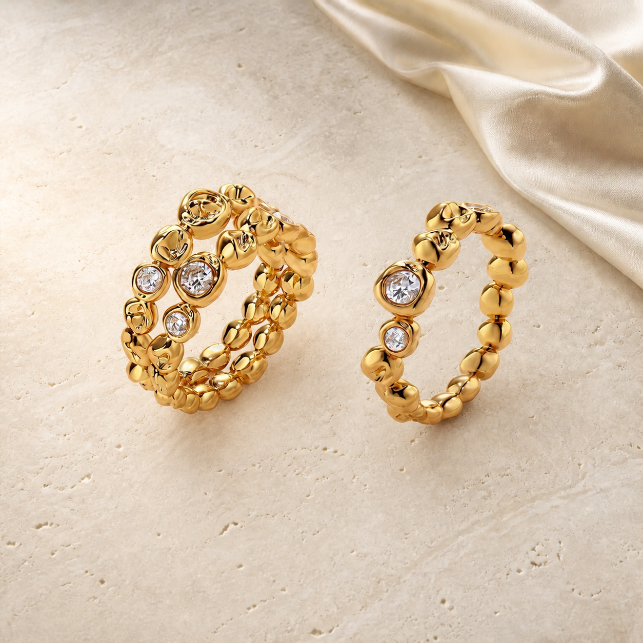 Celeste Orbit Ring set in gold