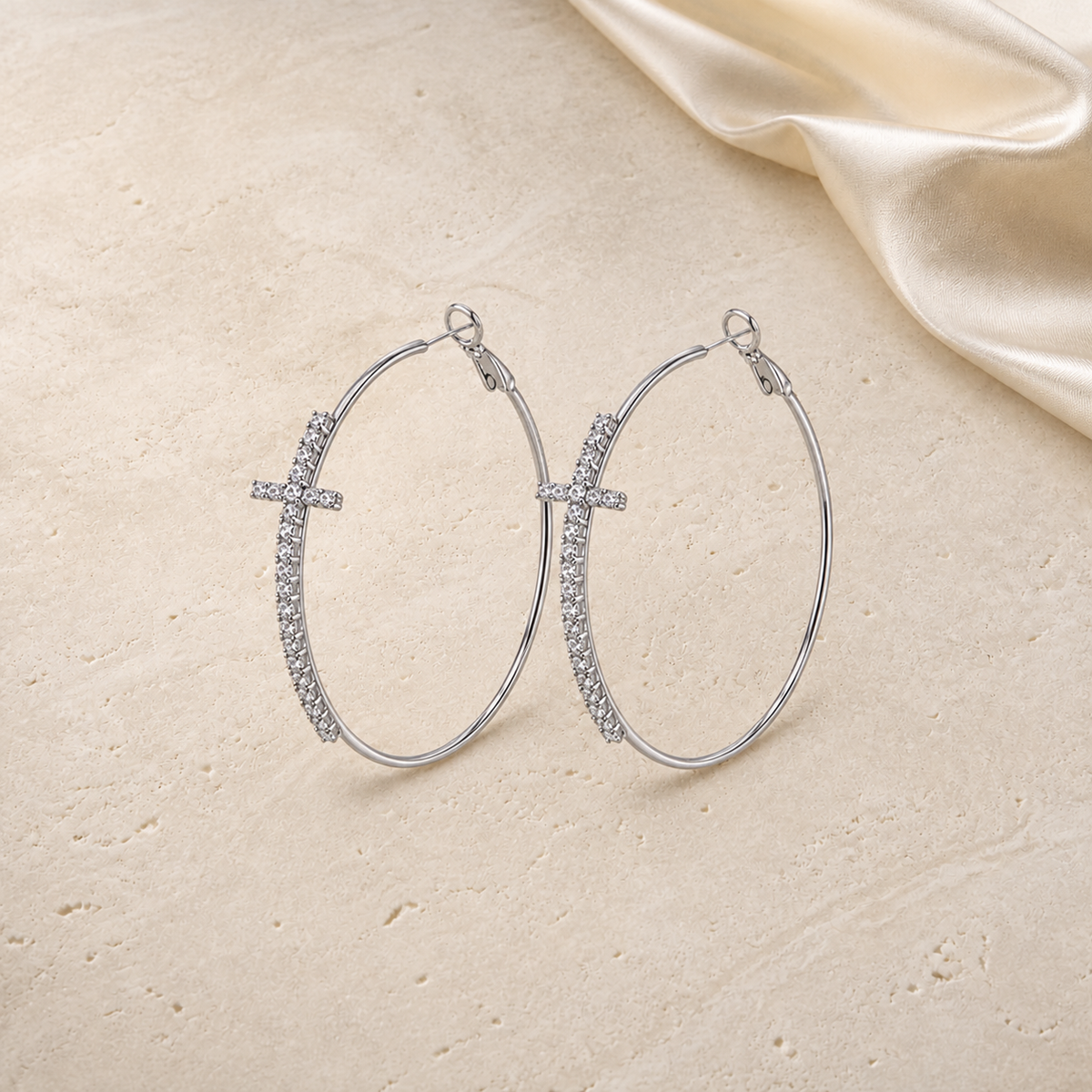 Cross Hoop Earrings – Lyastone Jewellery