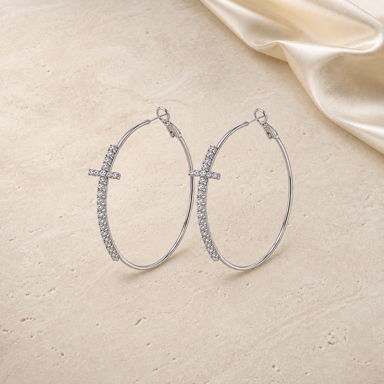 Cross Hoop Earrings – Lyastone Jewellery