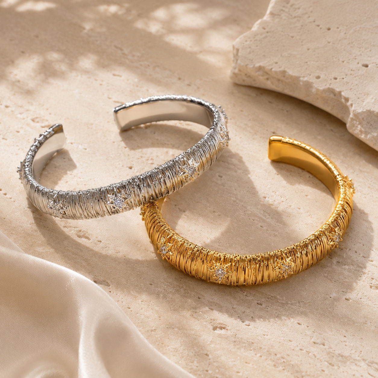 Dreamweave Star Open Cuff – Lyastone Jewellery