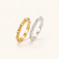 Dreamweave Starry Textured Ring in gold and silver
