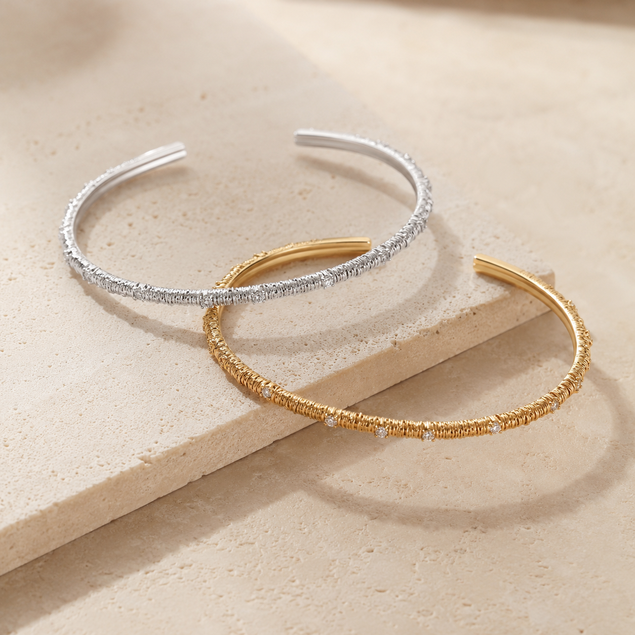 Dreamweave Textured Open Cuff – Lyastone Jewellery