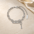 Elara Crystal Link Bracelet in silver