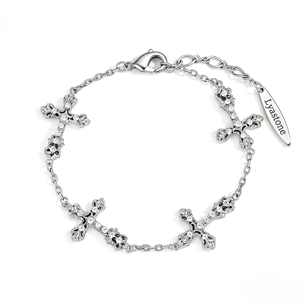 Vintage Relief Cross Bracelet