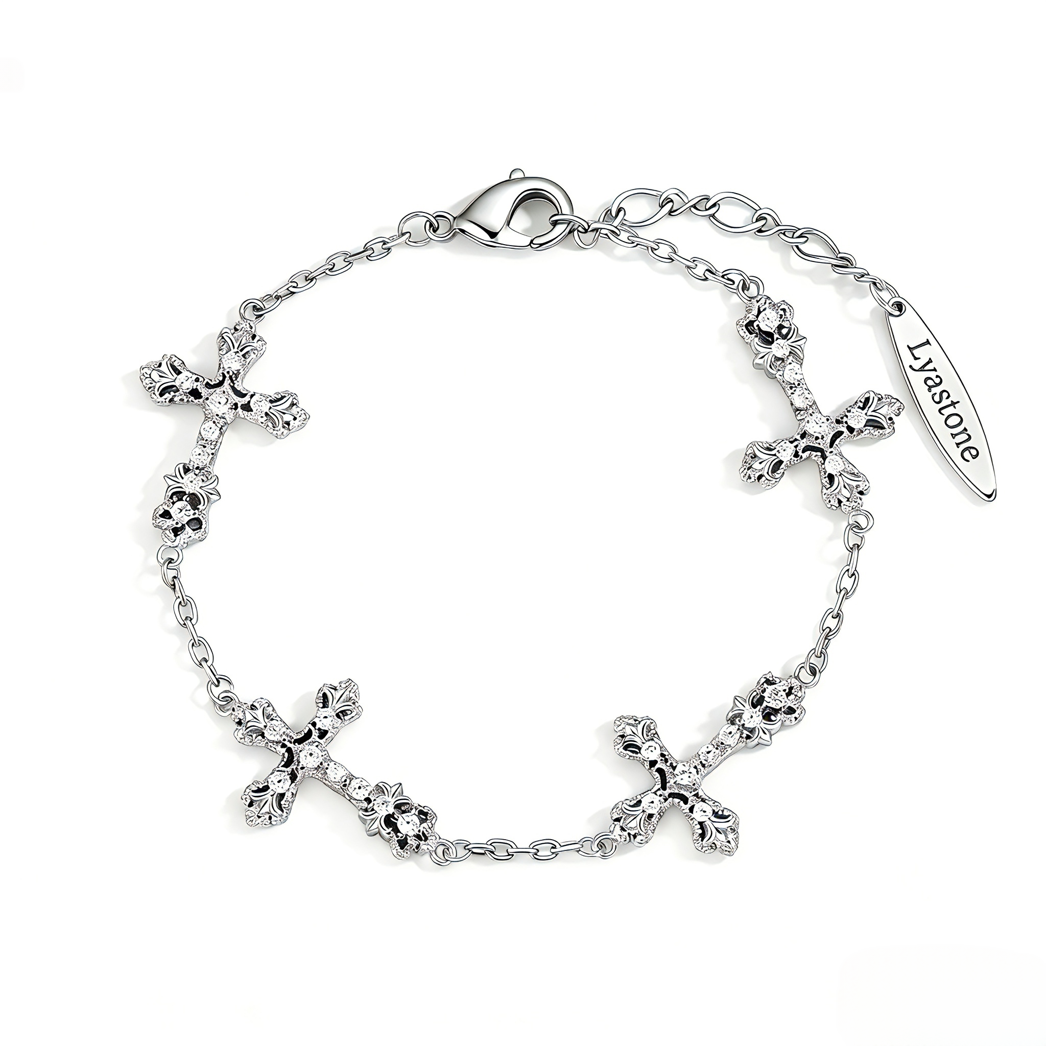 Vintage Relief Cross Bracelet