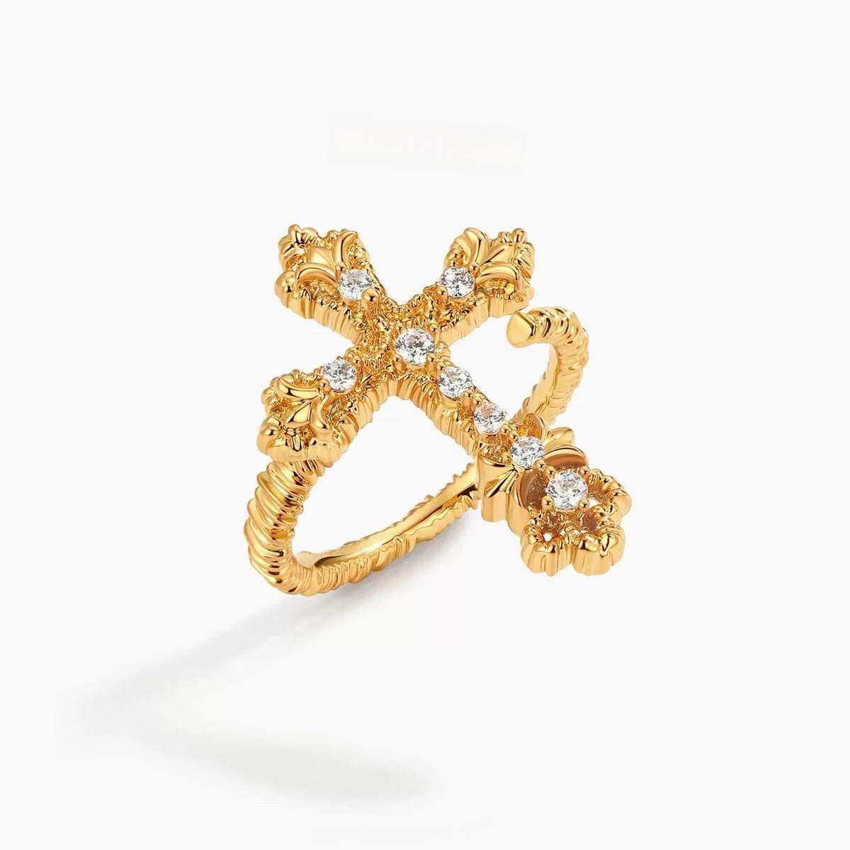 Vintage Relief Cross Ring