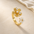 Golden Bloom Pearl Ring – Lyastone Jewellery