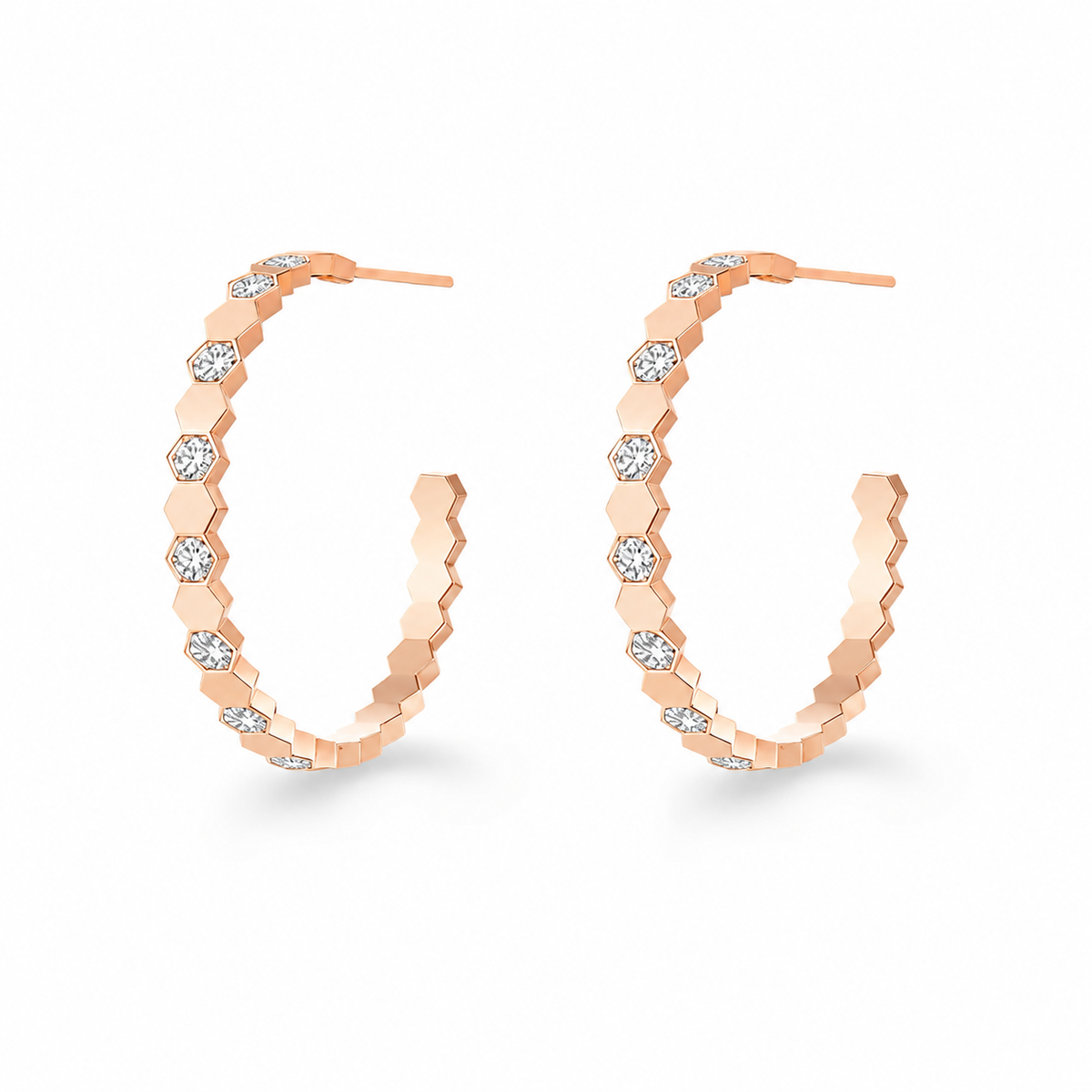 Honeycomb hoop earrings size guide for 16mm, 28mm, 45mm and 49mm