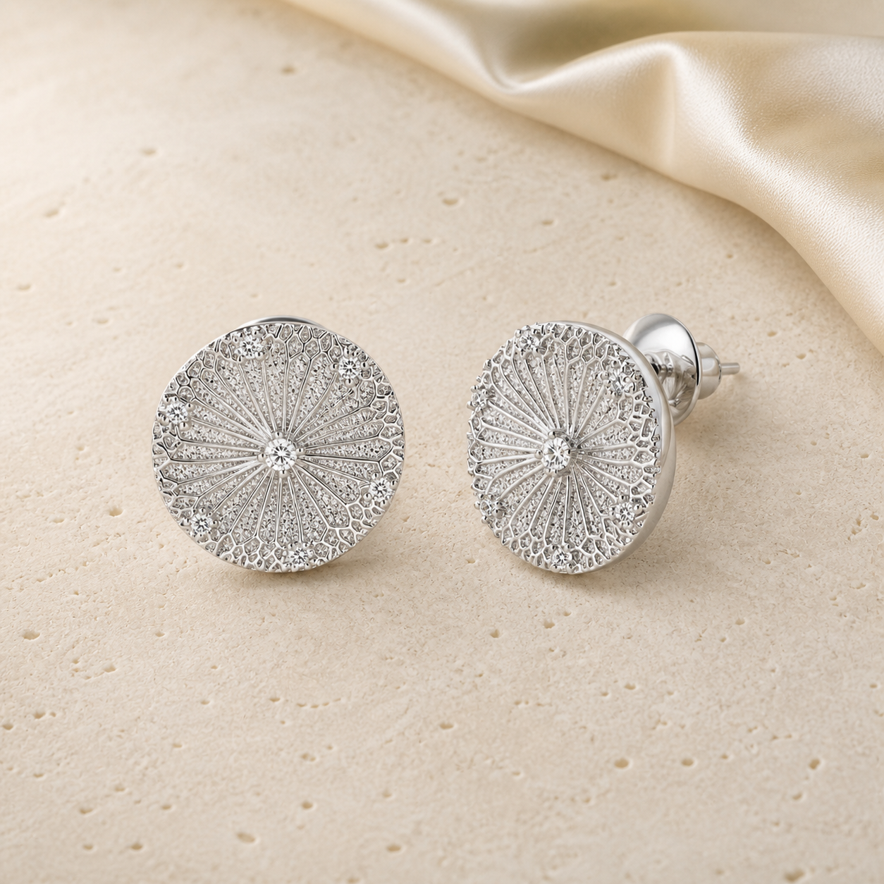 Lovegrass Earrings on warm ivory travertine