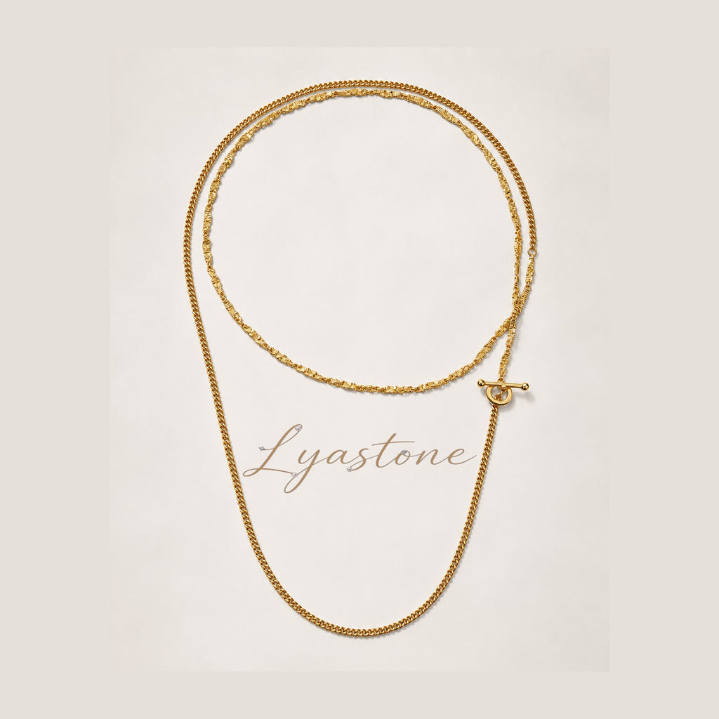 Imperfect Bloom OT Long Necklace in 24K gold plated copper by Lyastone