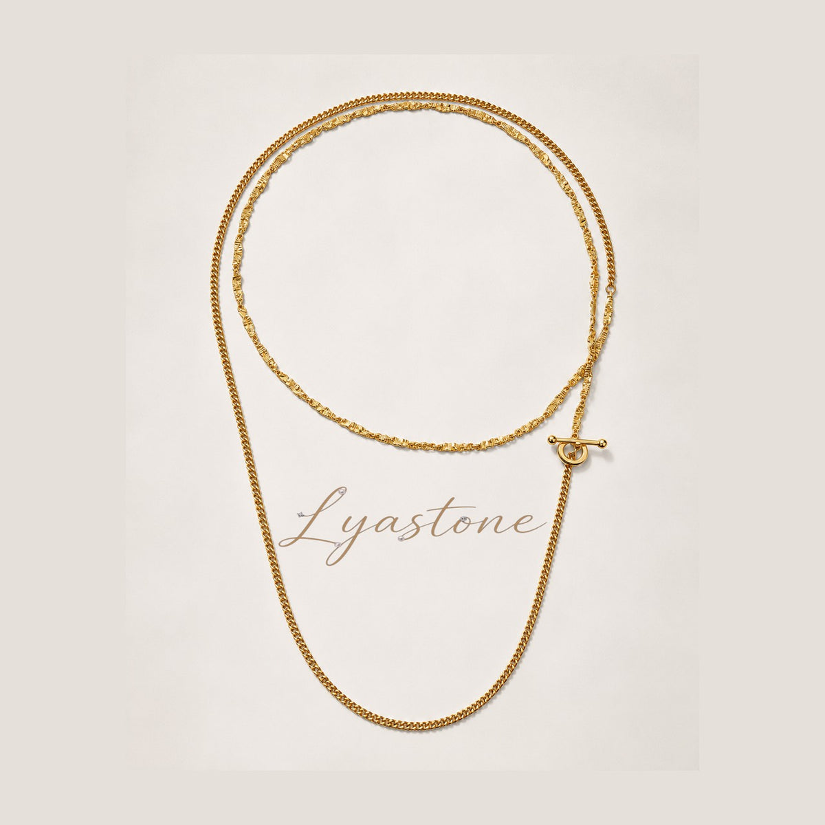 Imperfect Bloom OT Long Necklace in 24K gold plated copper by Lyastone