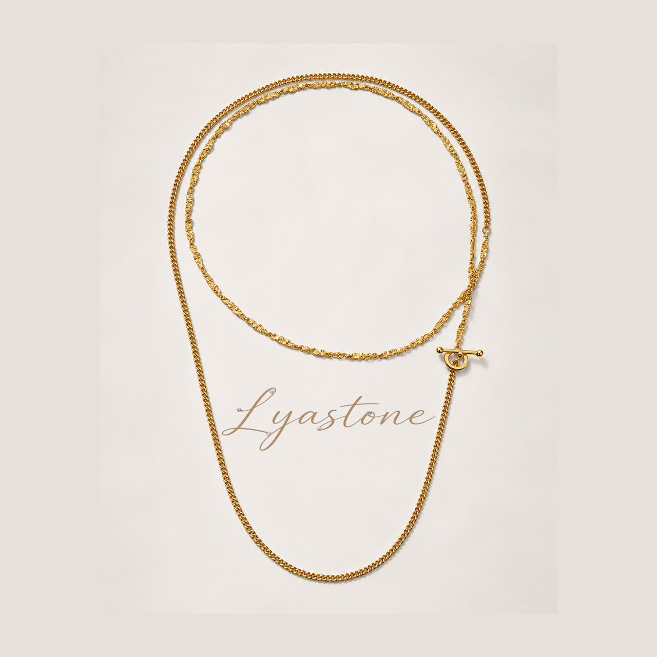 Imperfect Bloom OT Long Necklace in 24K gold plated copper by Lyastone