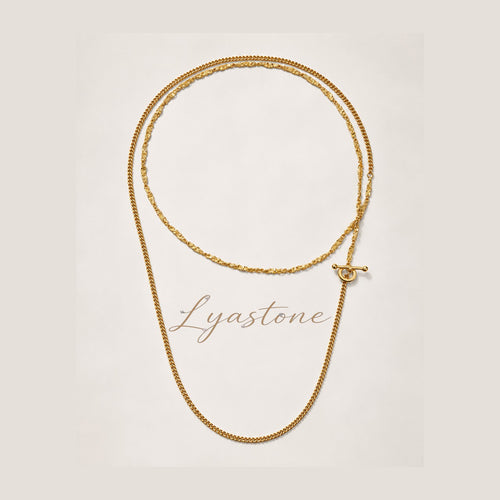 Imperfect Bloom OT Long Necklace in 24K gold plated copper by Lyastone