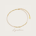 Imperfect Bloom Pearl Necklace with freshwater pearls and gold-tone flowing texture by Lyastone