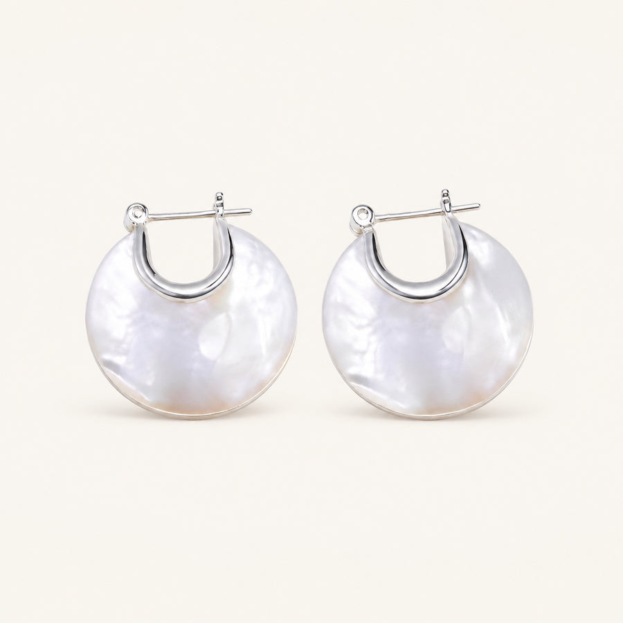 Nacre Disc Hoop Earrings