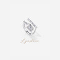 Parallel Prism Zircon Ring in platinum-plated silver tone with cubic zirconia by Lyastone