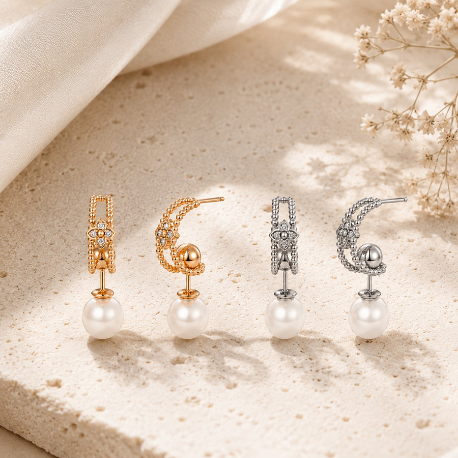 Fleur Pearl Drop Earrings