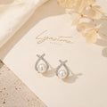 Lyastone Pearl Knot Studs freshwater pearl and sterling silver earrings