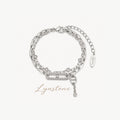 Lyastone Elara Crystal Link Bracelet in silver