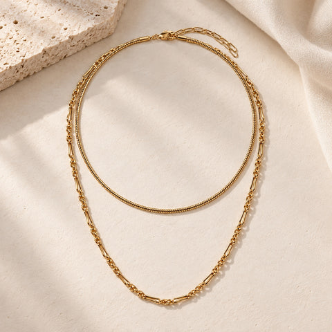 Soleil Layering Duo — Two Necklace Set