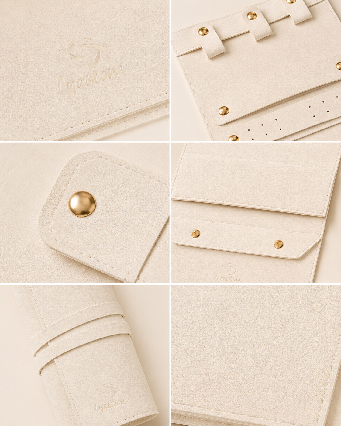 Lyastone travel jewellery roll close-up details