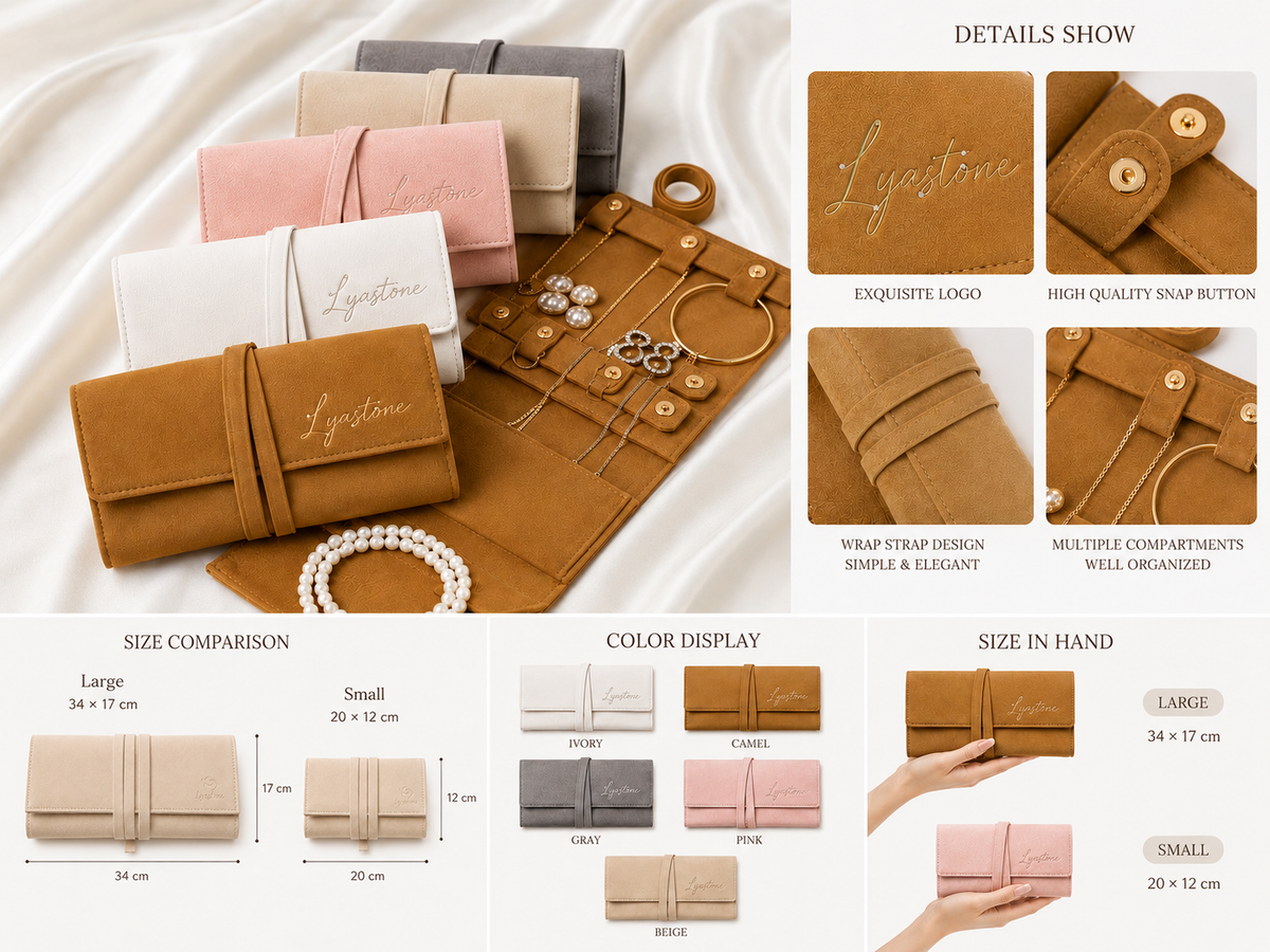 Lyastone travel jewellery roll gift promotion overview