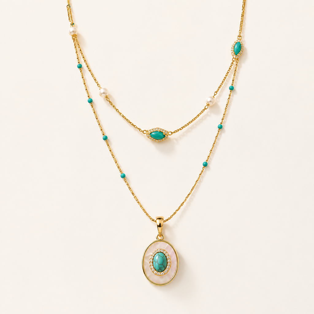 Azure Solstice Layered Necklace product view