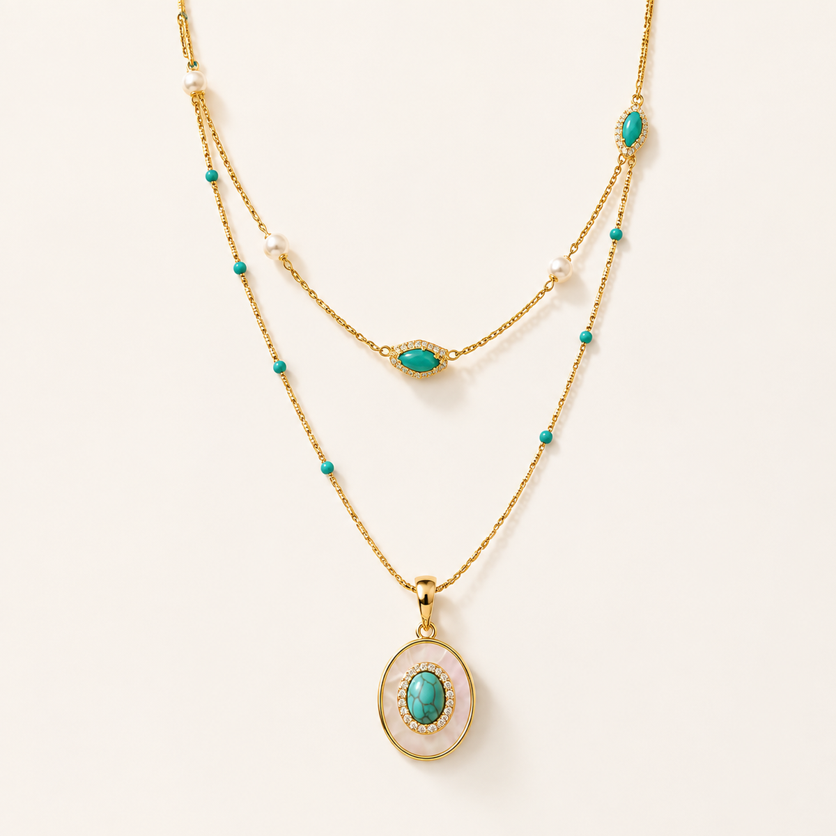 Azure Solstice Layered Necklace