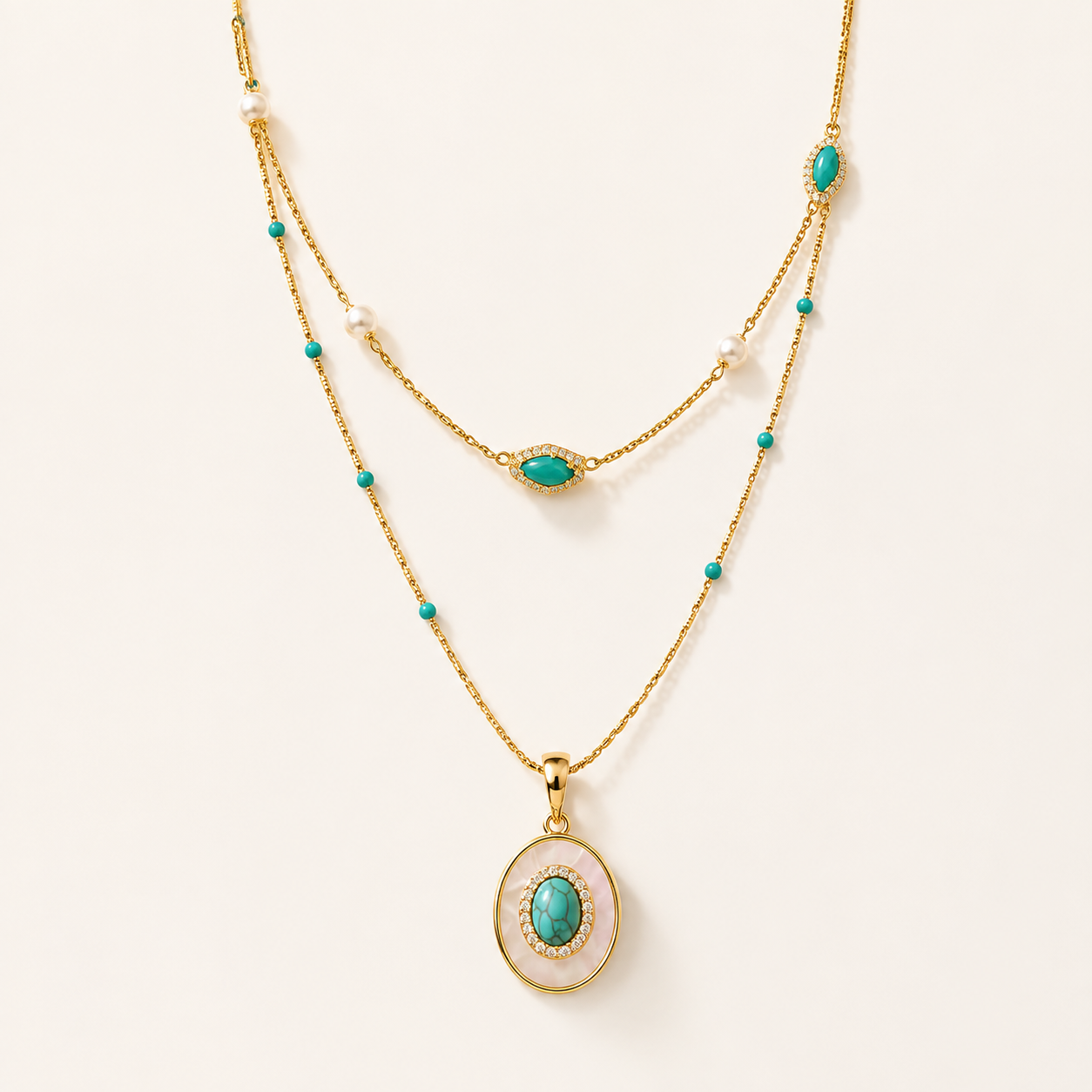 Azure Solstice Layered Necklace product view