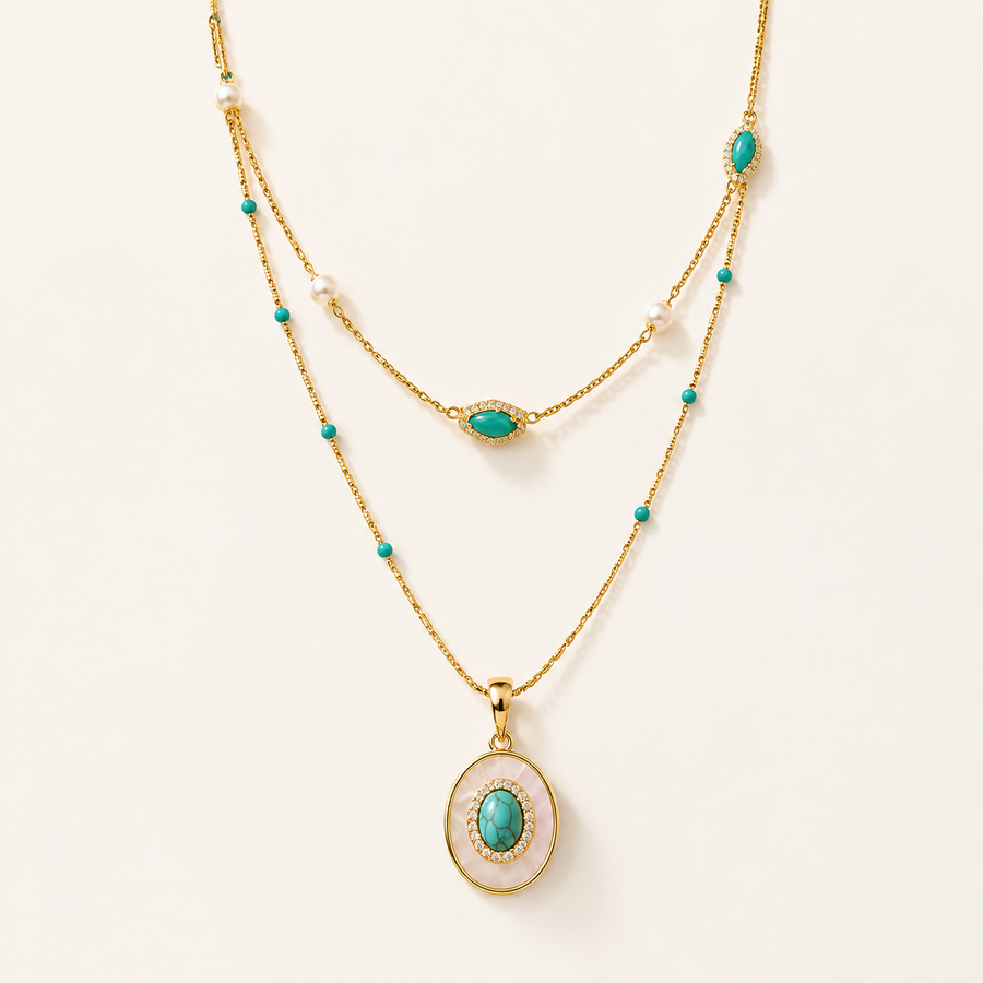 Azure Solstice Layered Necklace