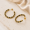 Noir Weave Hoops – Lyastone Jewellery