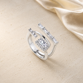 Parallel Prism Zircon Ring in silver with clear zircon stones
