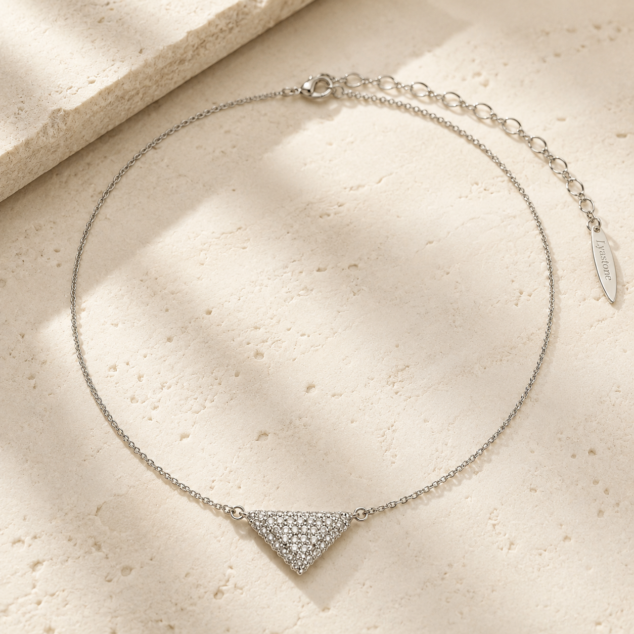 Pavé Triangular Zircon Necklace – Lyastone Jewellery