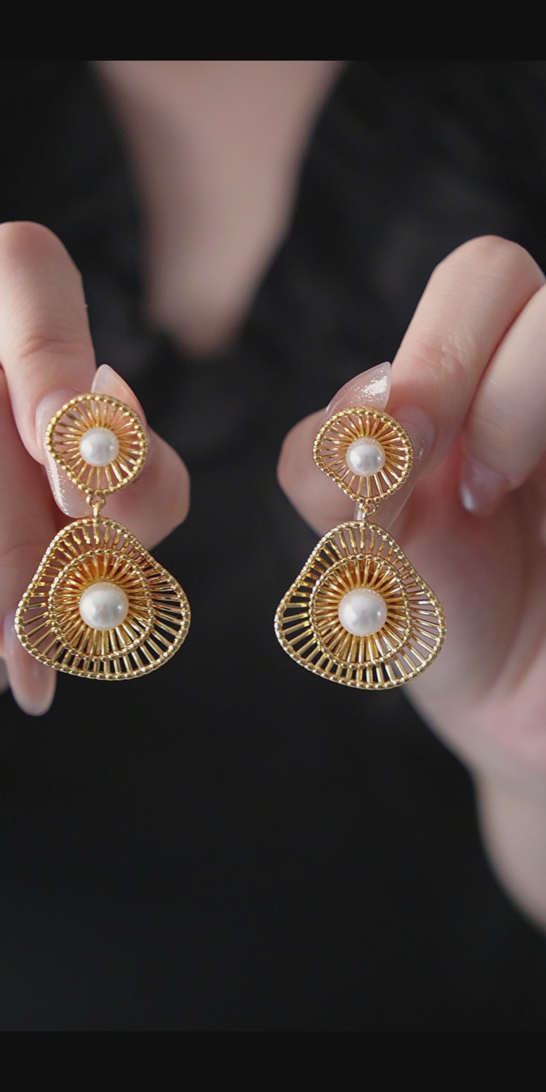 French vintage pearl earrings