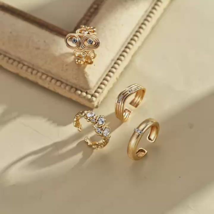 Modern zircon ring in vintage gold