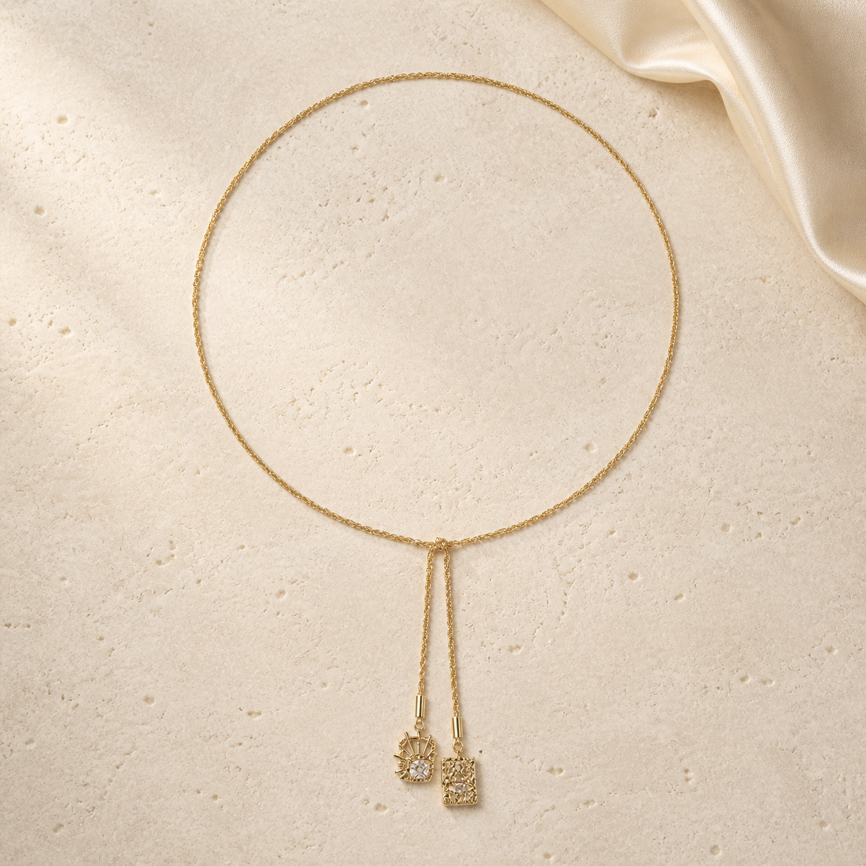 Square Pendant Multi-Wear Necklace – Lyastone Jewellery