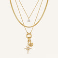 Gold layered necklace with Polaris Heart and cubic zirconia details