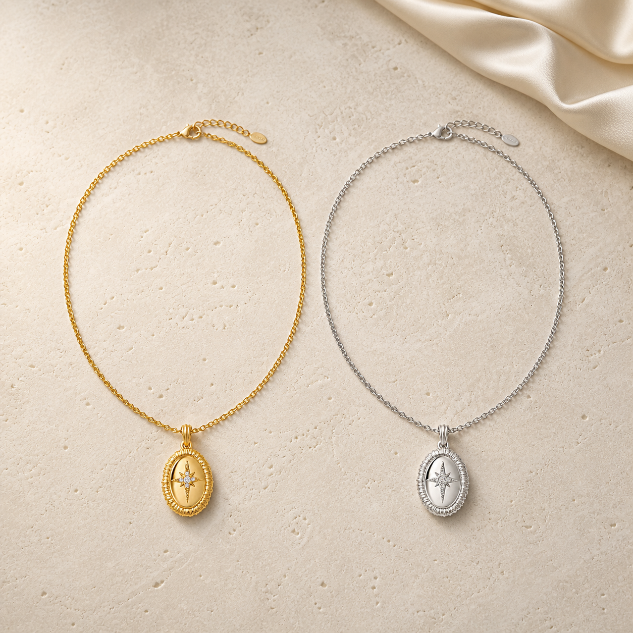 Stella Oval Pendant Necklace – Lyastone Jewellery