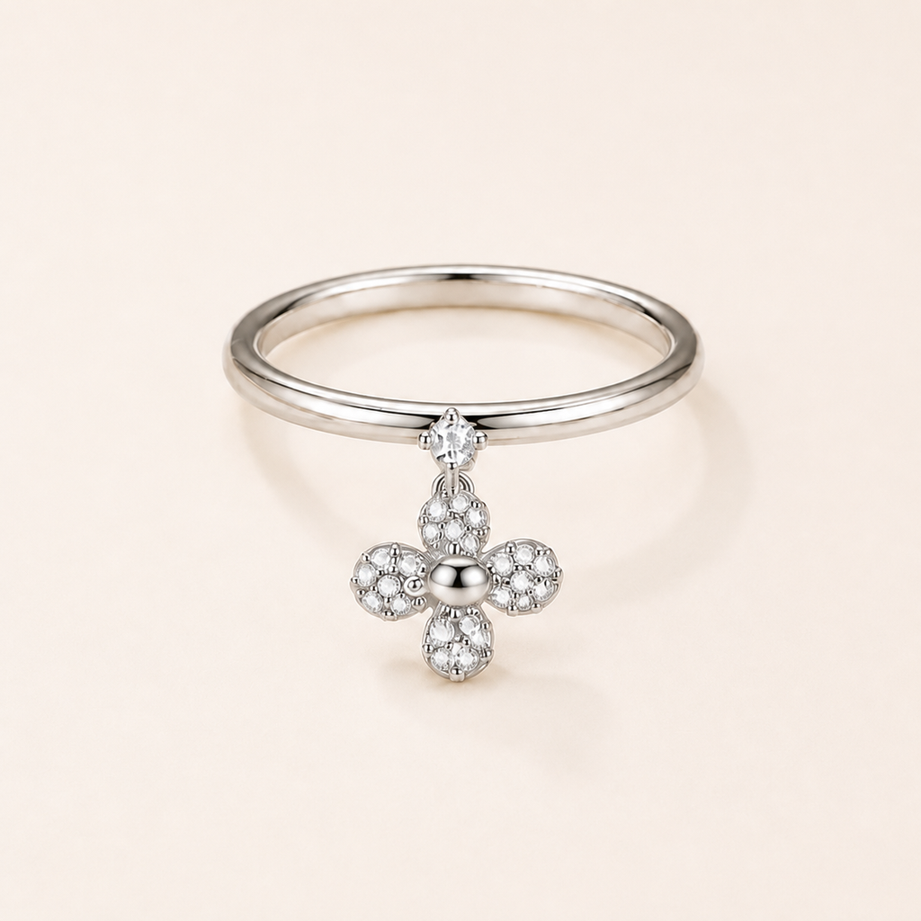 Wild Bloom Bloom Drop Ring silver flower drop ring