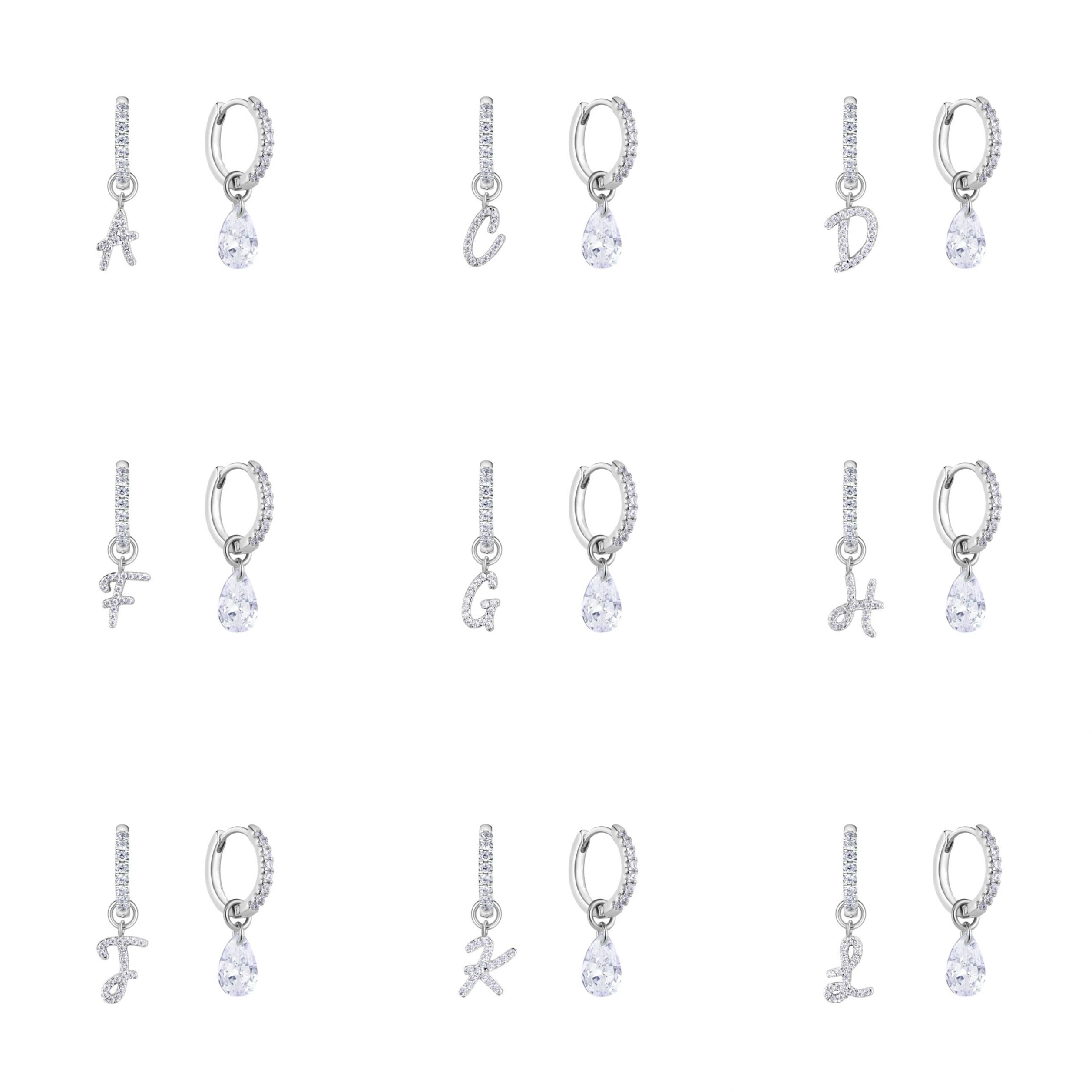Zircon Letter Stud Earrings – Lyastone Jewellery